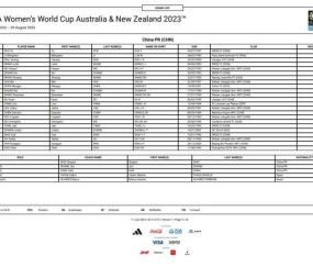 中国女足球衣号码：王霜7号、张睿10号、王珊珊11号