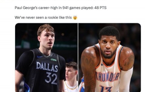 星空体育-又被当背景！美媒：弗拉格66场比赛最高51分 乔治941场最高48分